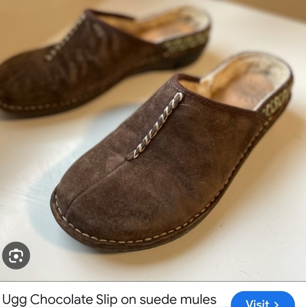 UGG Brown Suede Slip-On Mules Size 4.5.
